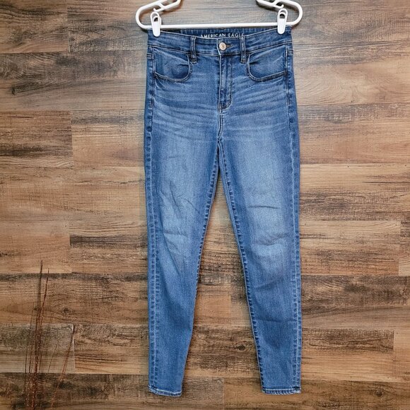 American Eagle Jeans 6 R Jegging Hi Rise Next Level Stretch Medium Light Wash - Picture 1 of 11
